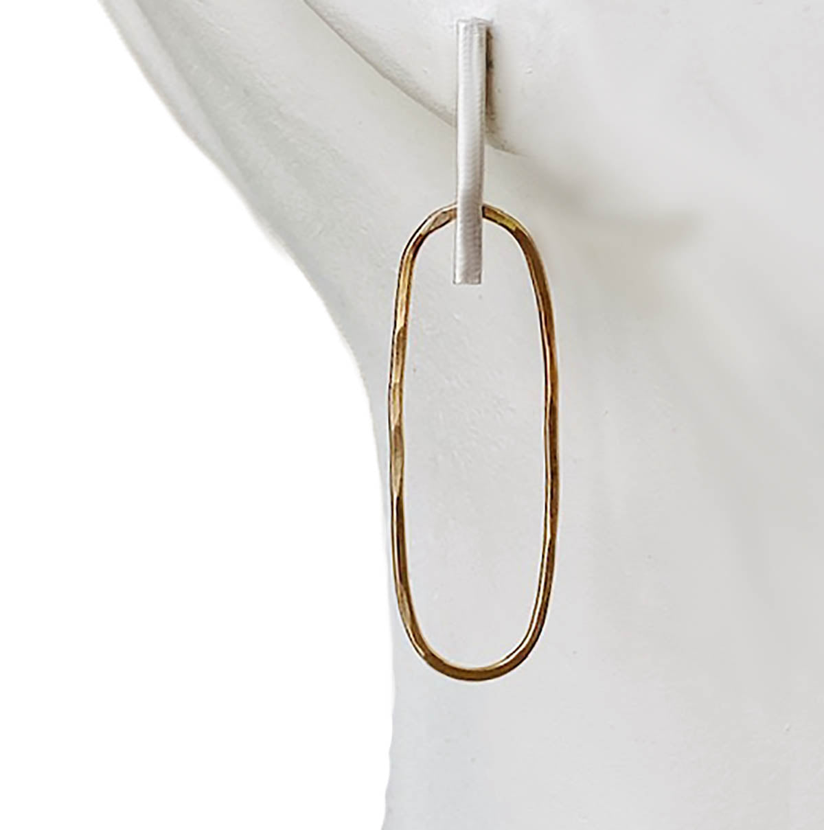 Bar Oval Earrings - 14K Gold Filled Hoops on Sterling Silver Bars