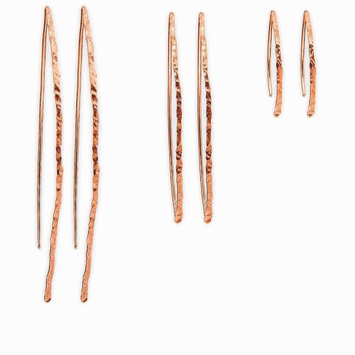 Wishbone Threader Earrings / Silver, Gold and Rose Gold - Elke Van Dyke
