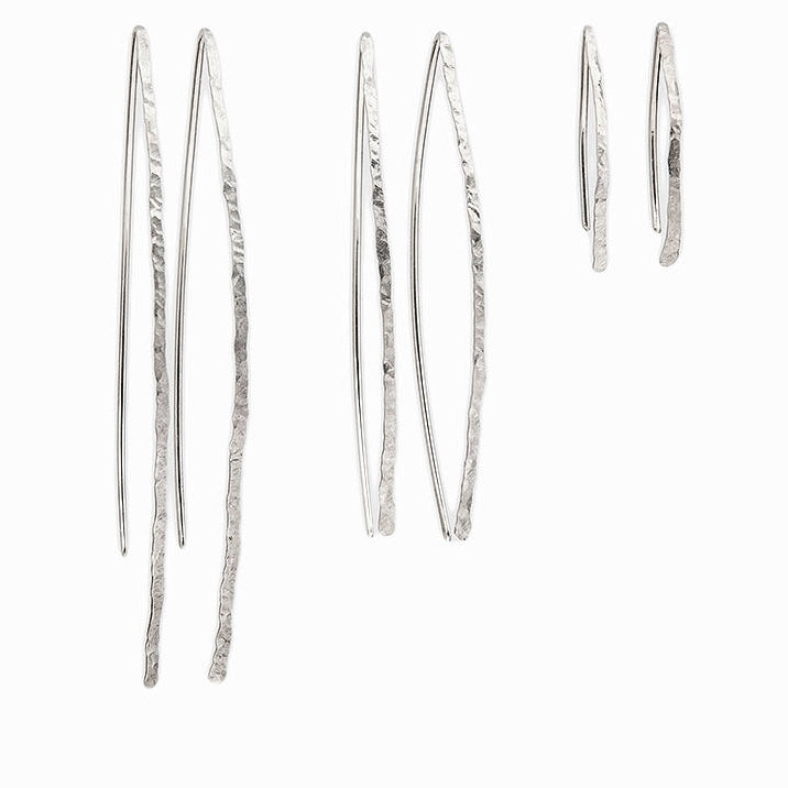 Wishbone Threader Earrings / Silver, Gold and Rose Gold - Elke Van Dyke