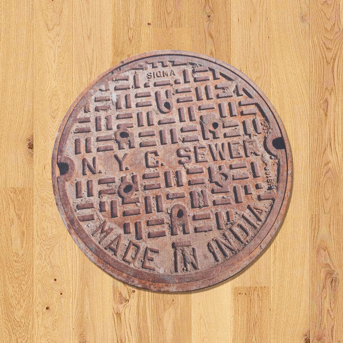 NYC SERIES - Sewer Cover Doormat, Trivet, Coaster - Made in India - New York, NY