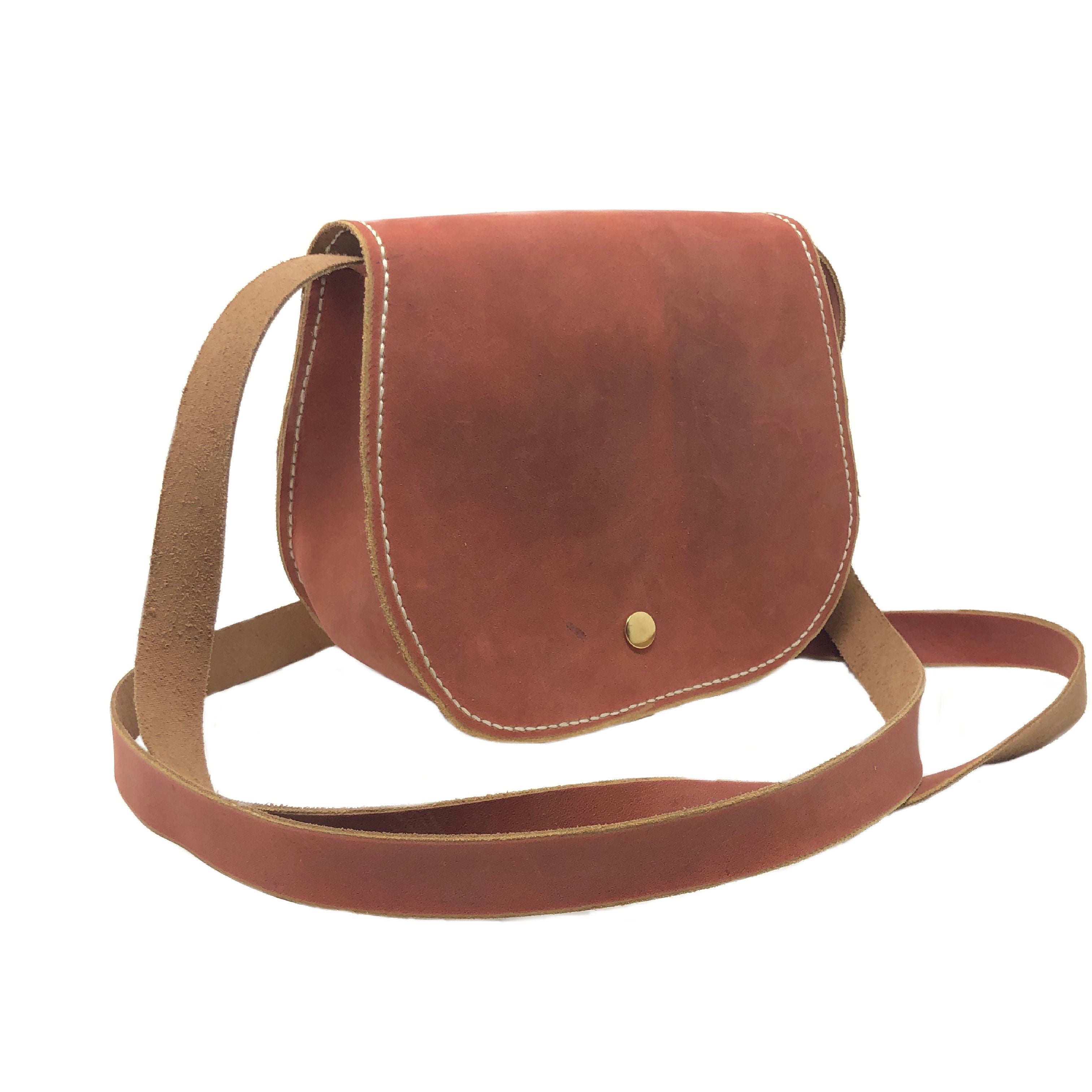 Genuine Leather Round Crossbody Bag