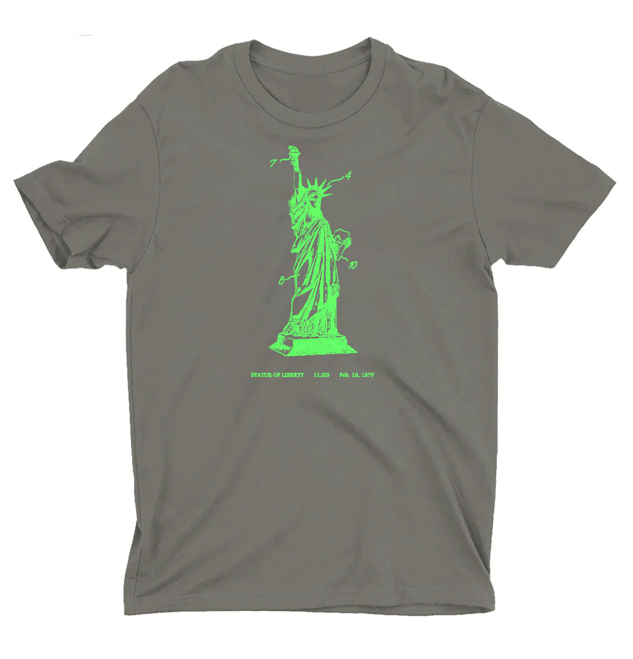 Statue of Liberty - Patent T-shirt - Charcoal with Green Ink - NEW!