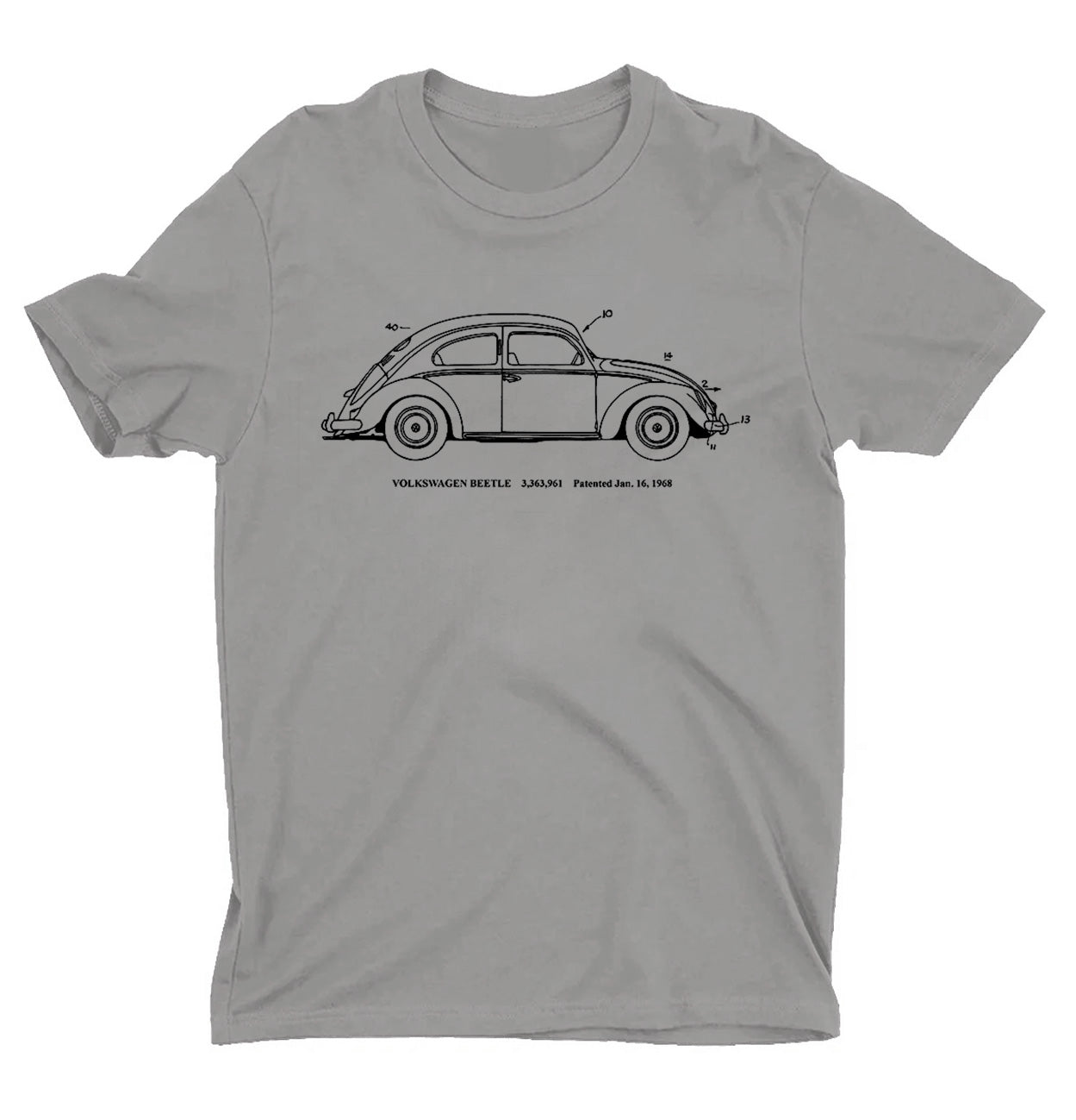 VW Beetle - Patent Shirts - Light grey with Black Ink - NEW!