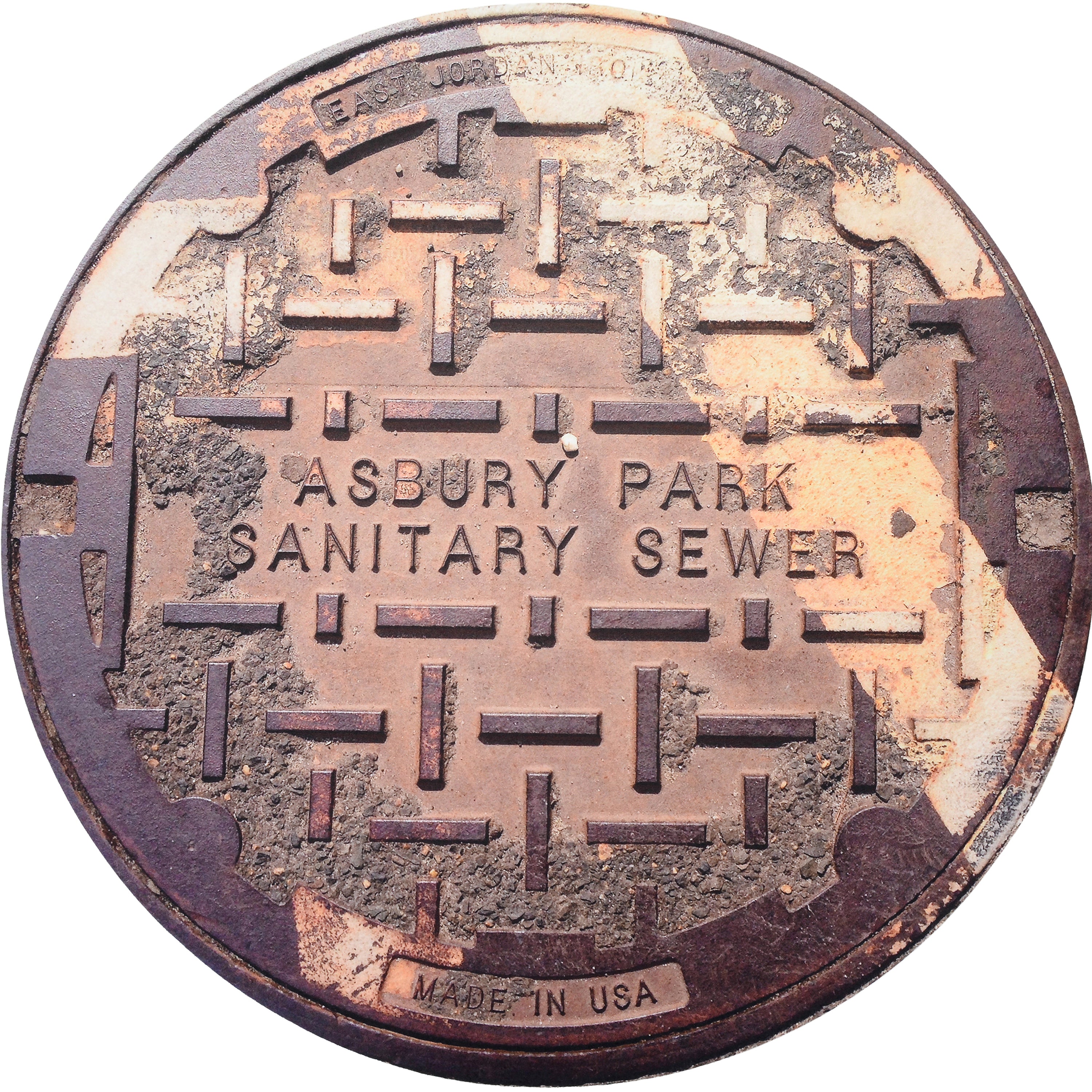 EAST SERIES - Sewer Cover Doormat, Trivet, Coaster - Asbury Park, NJ