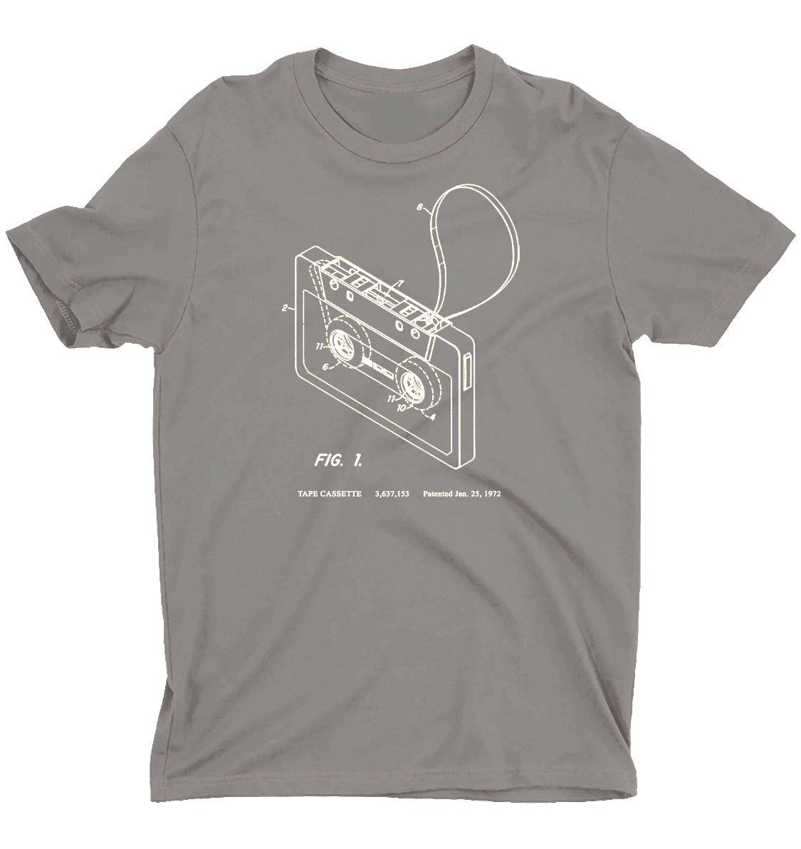 Patent T-Shirt - Cassette Tape with Beige Ink - NEW!