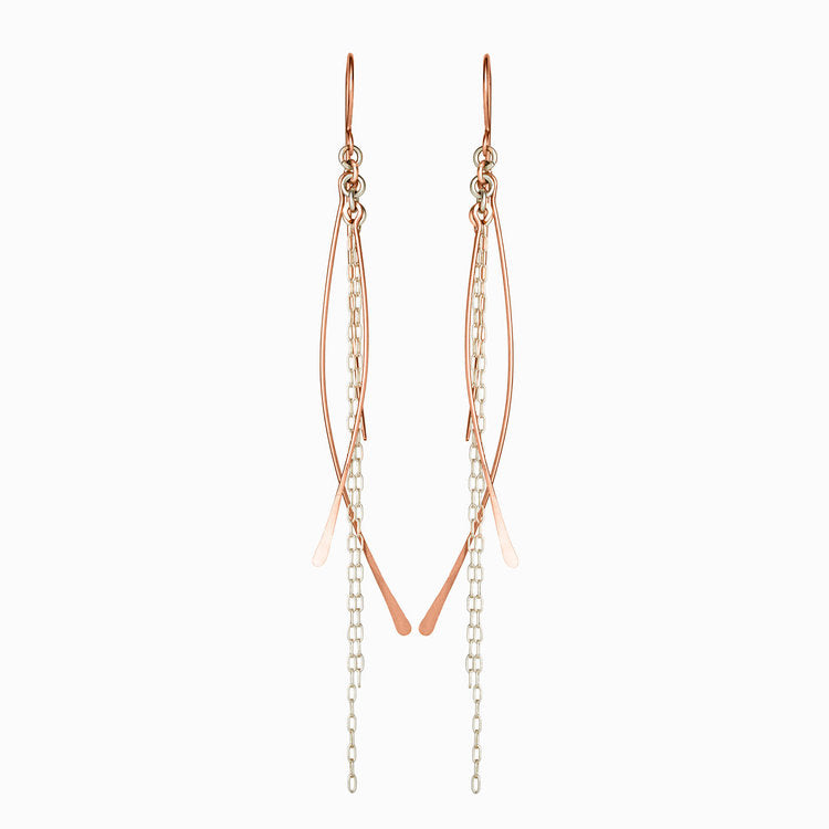 Chain Dangle Earrings- Rose Gold Fill