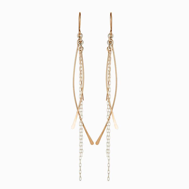 Chain Dangle Earrings- Rose Gold Fill