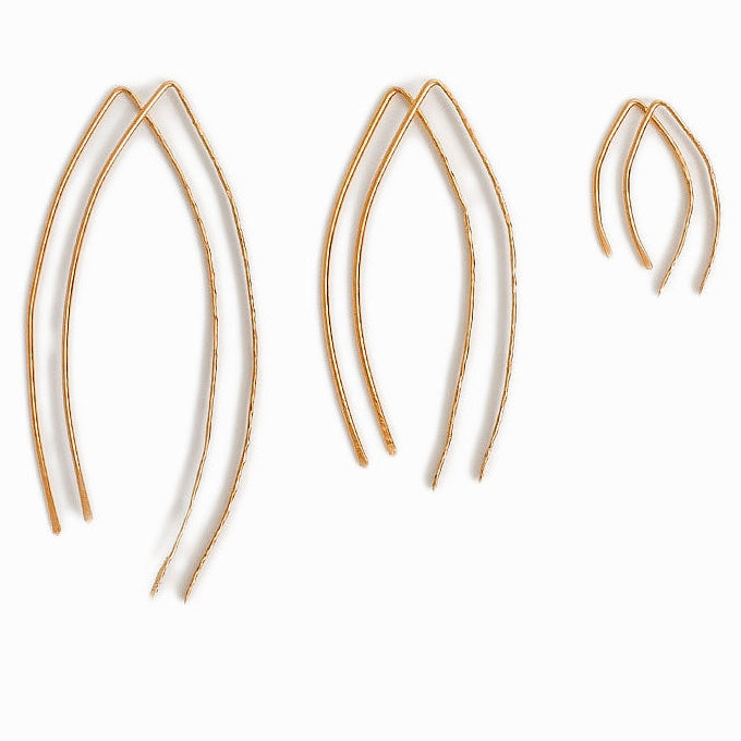Wishbone Threader Earrings / Silver, Gold and Rose Gold
