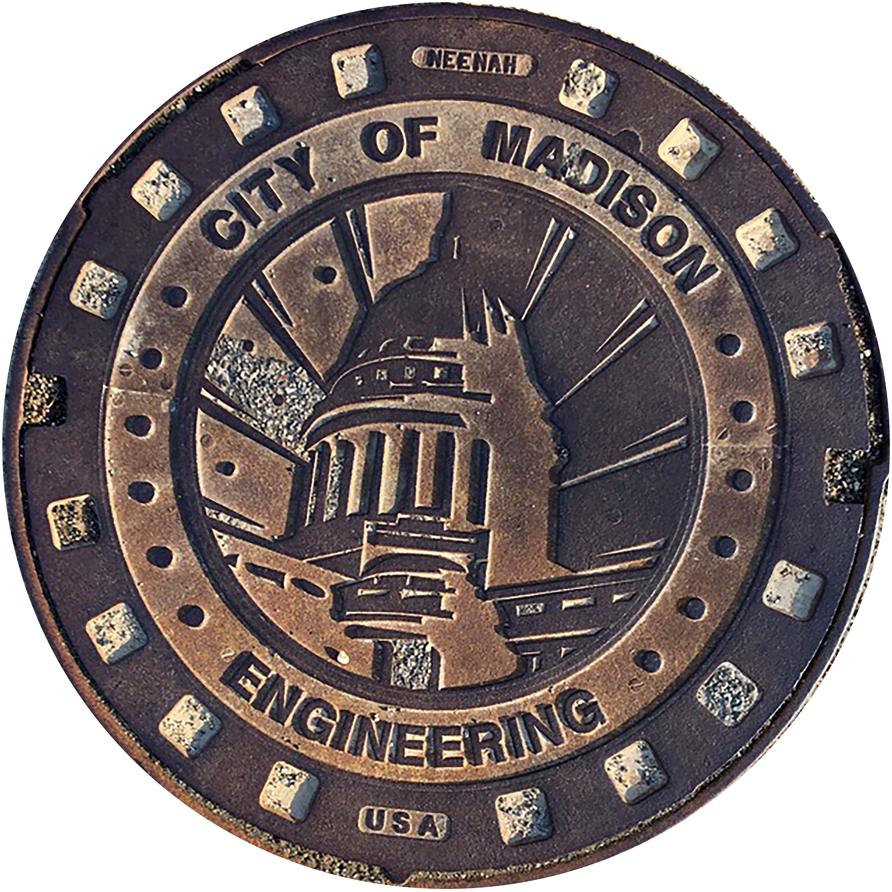 MIDWEST SERIES - Sewer Cover Doormat, Trivet, Coaster - Madison, WI