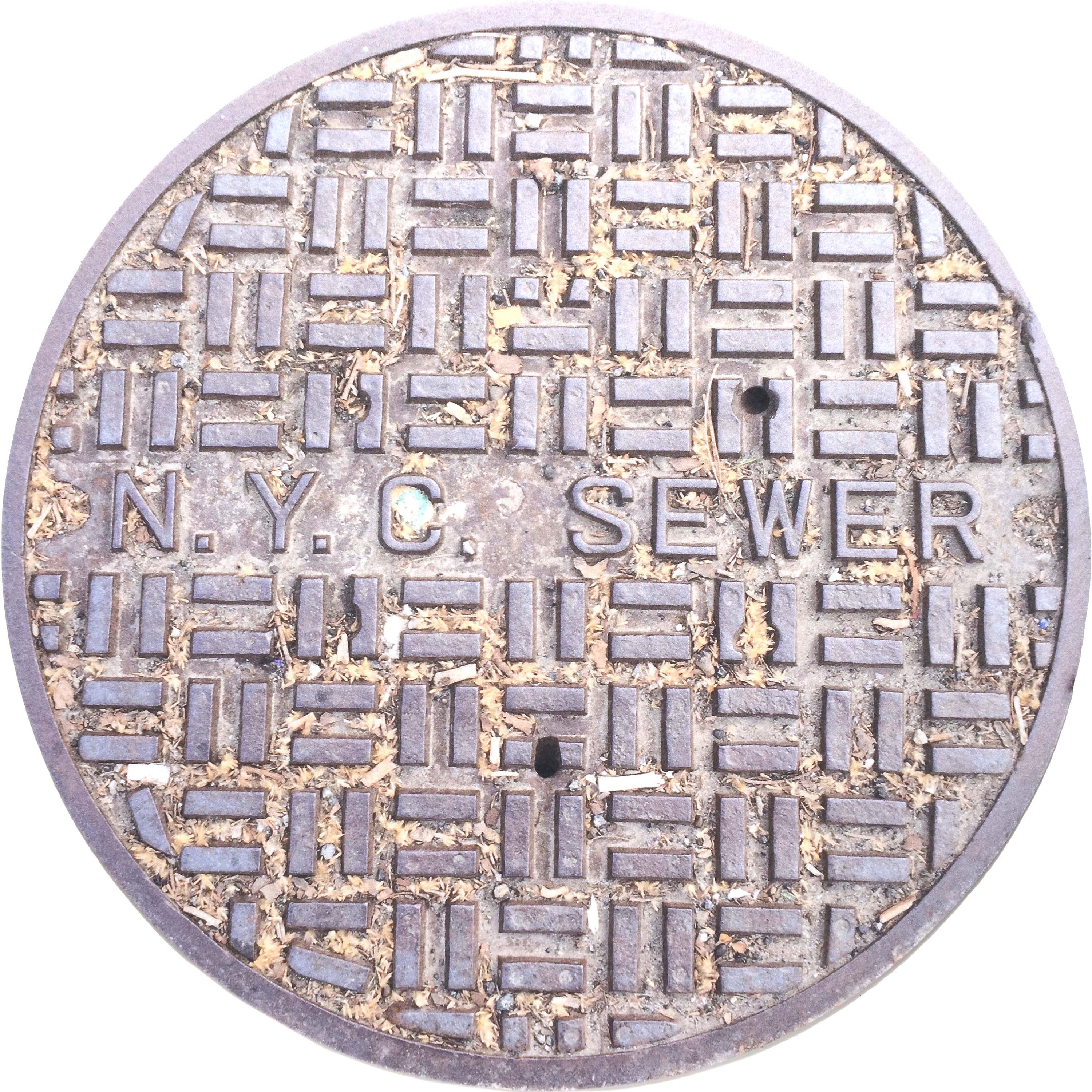 NYC SERIES - Sewer Cover Doormat, Trivet, Coaster - Sawdust - New York, NY