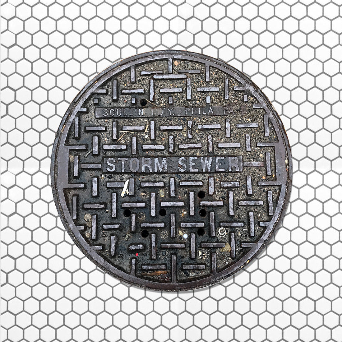 EAST SERIES - Sewer Cover Doormat, Trivet, Coaster - Philadelphia, PA