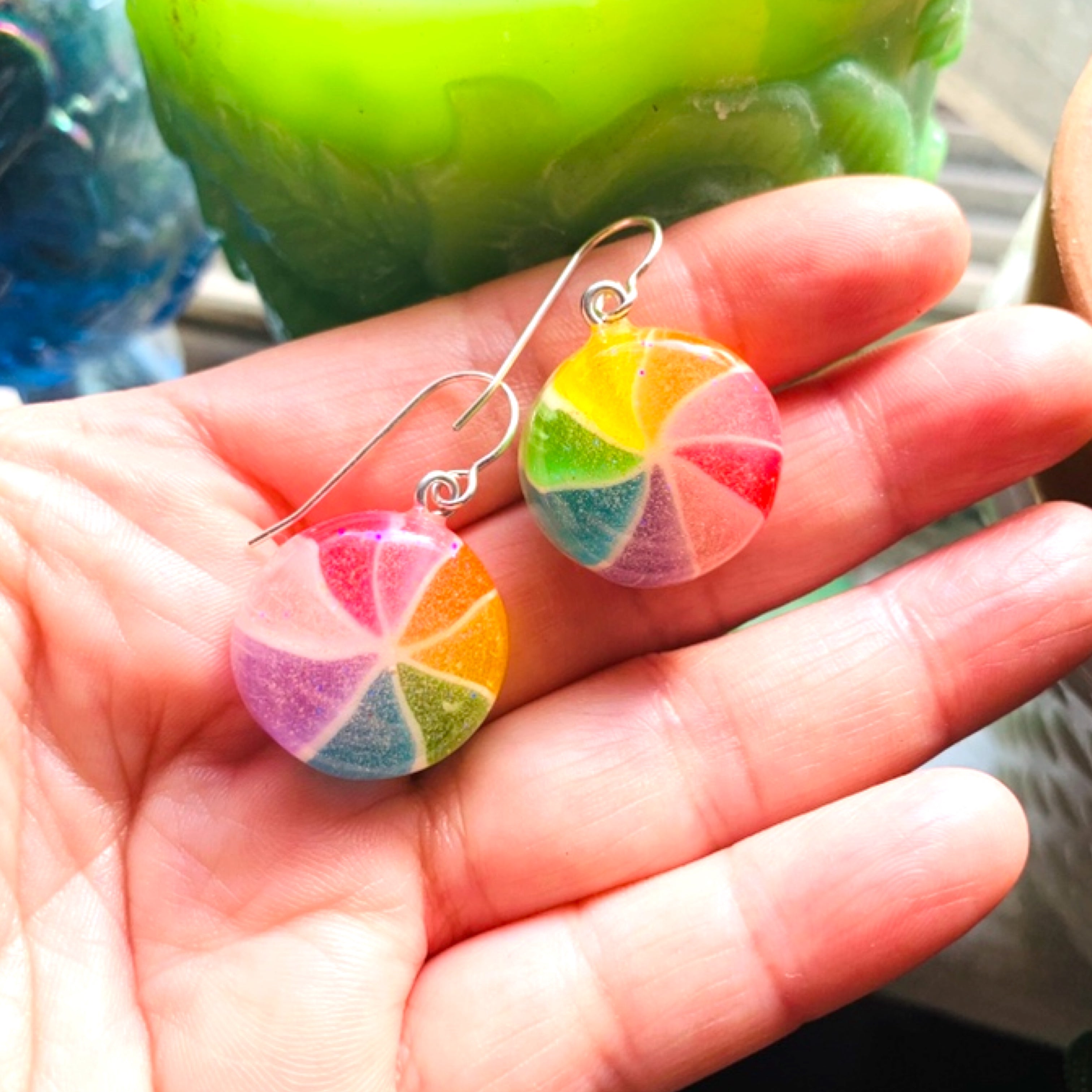 Japanese Pinwheel Candy Earrings
