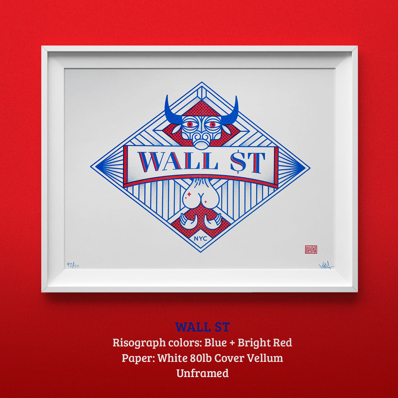 Wall Street Risograph Print by Lulab