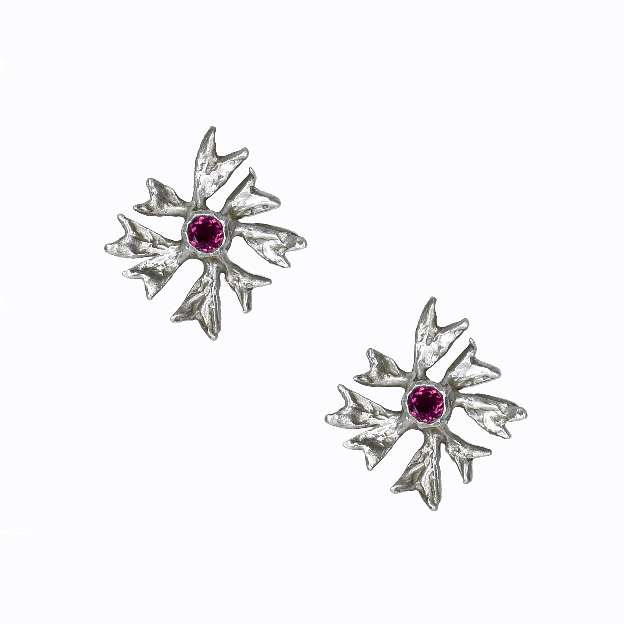Maple Flower Earrings - Sterling Silver