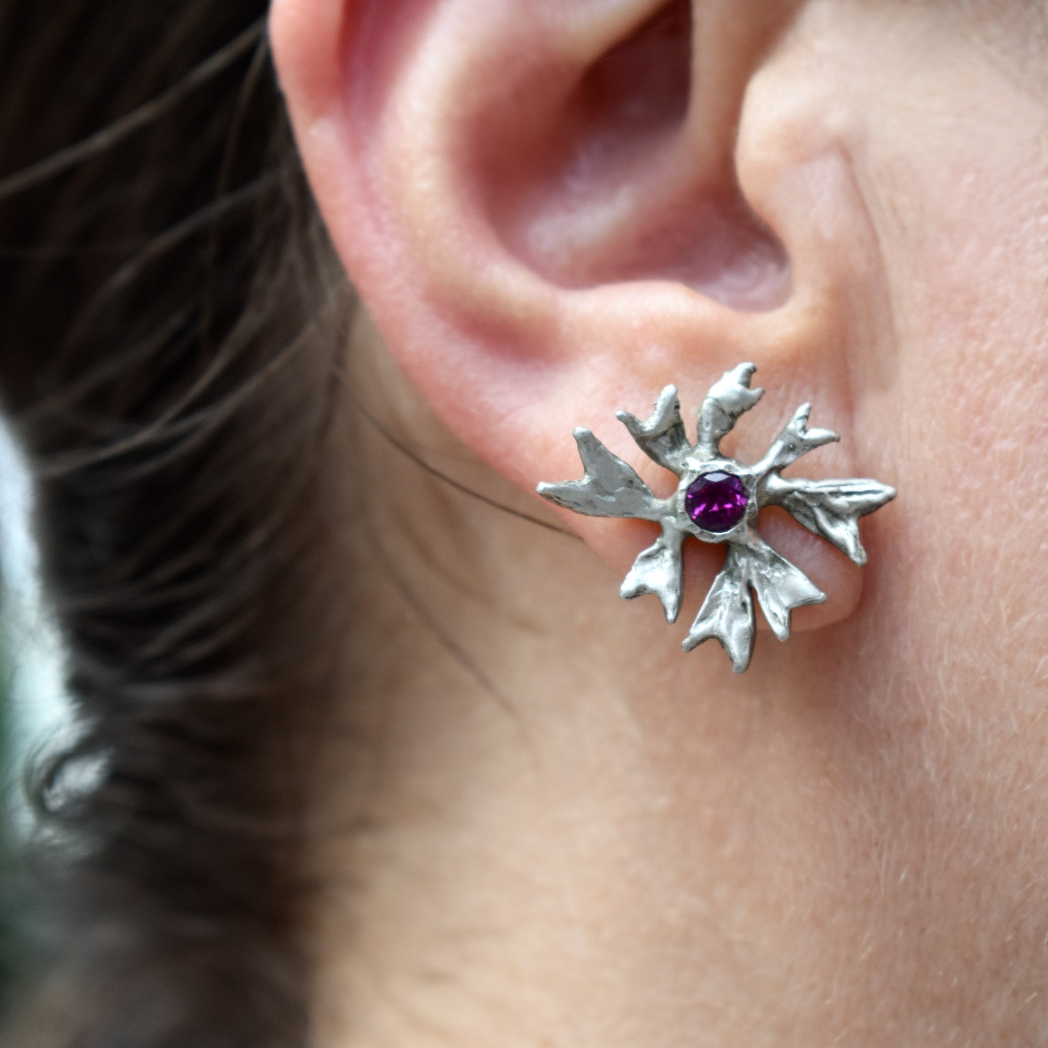 Maple Flower Earrings - Sterling Silver
