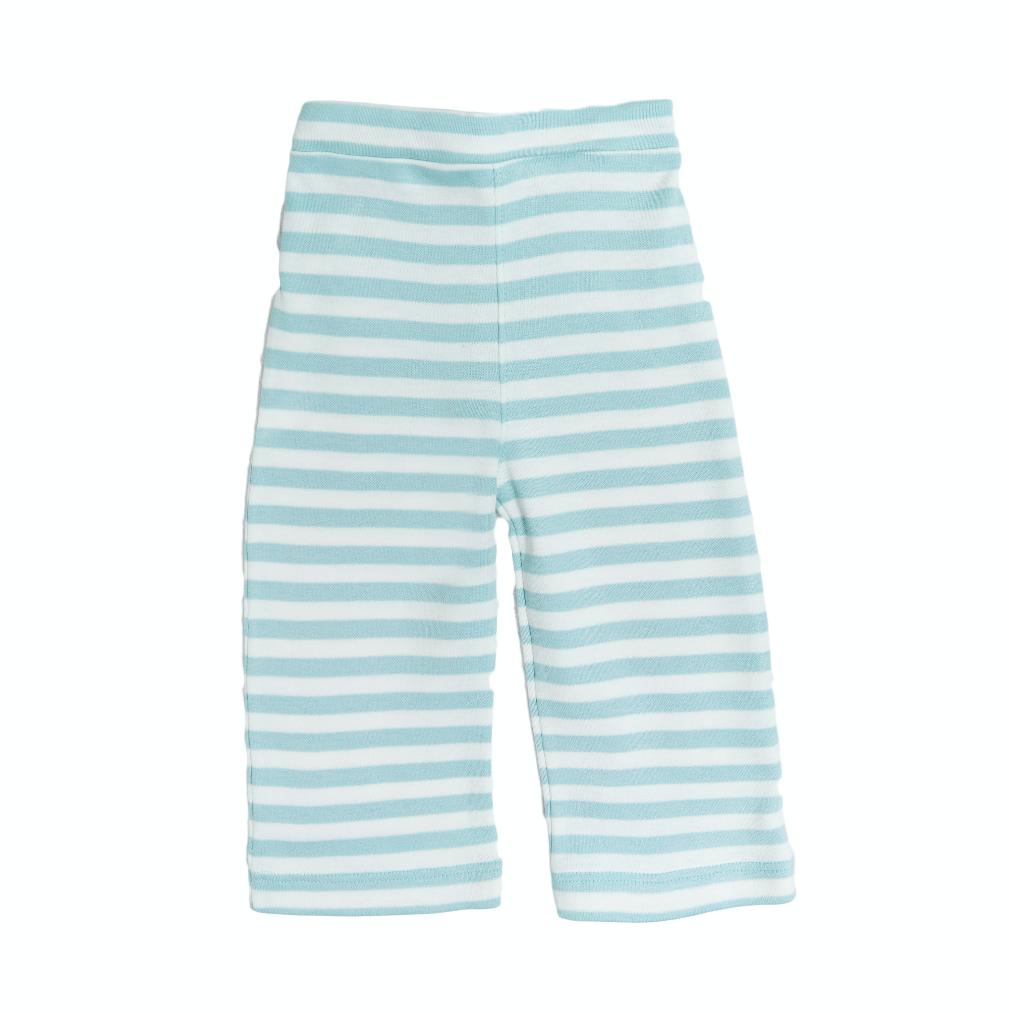 Organic Pull on Striped Pants - Aqua
