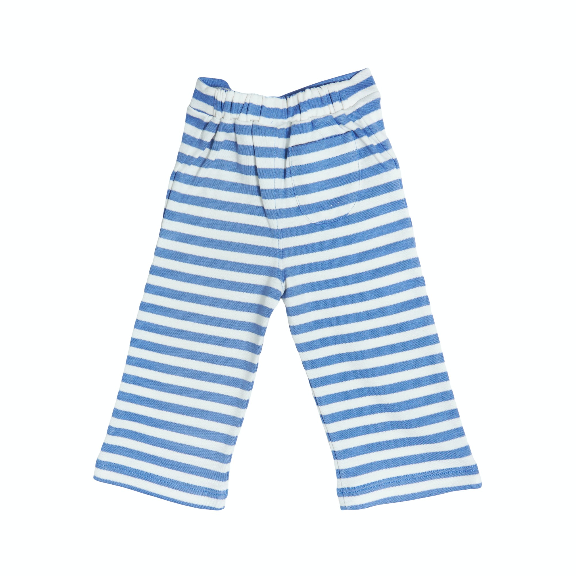 Organic Pull on Striped Pants - Blue