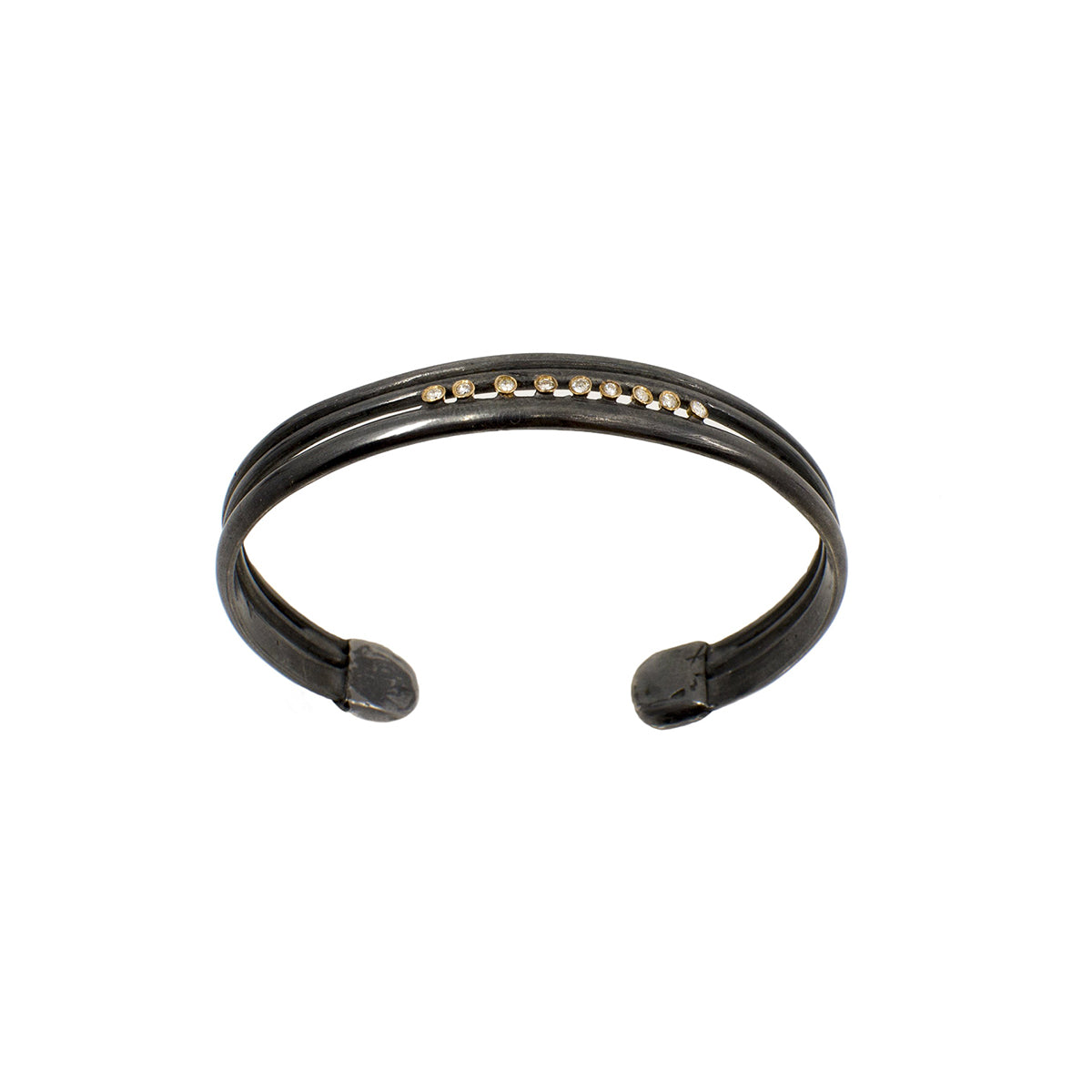 Rivets Cuff - Sterling Silver with Reclaimed Diamonds