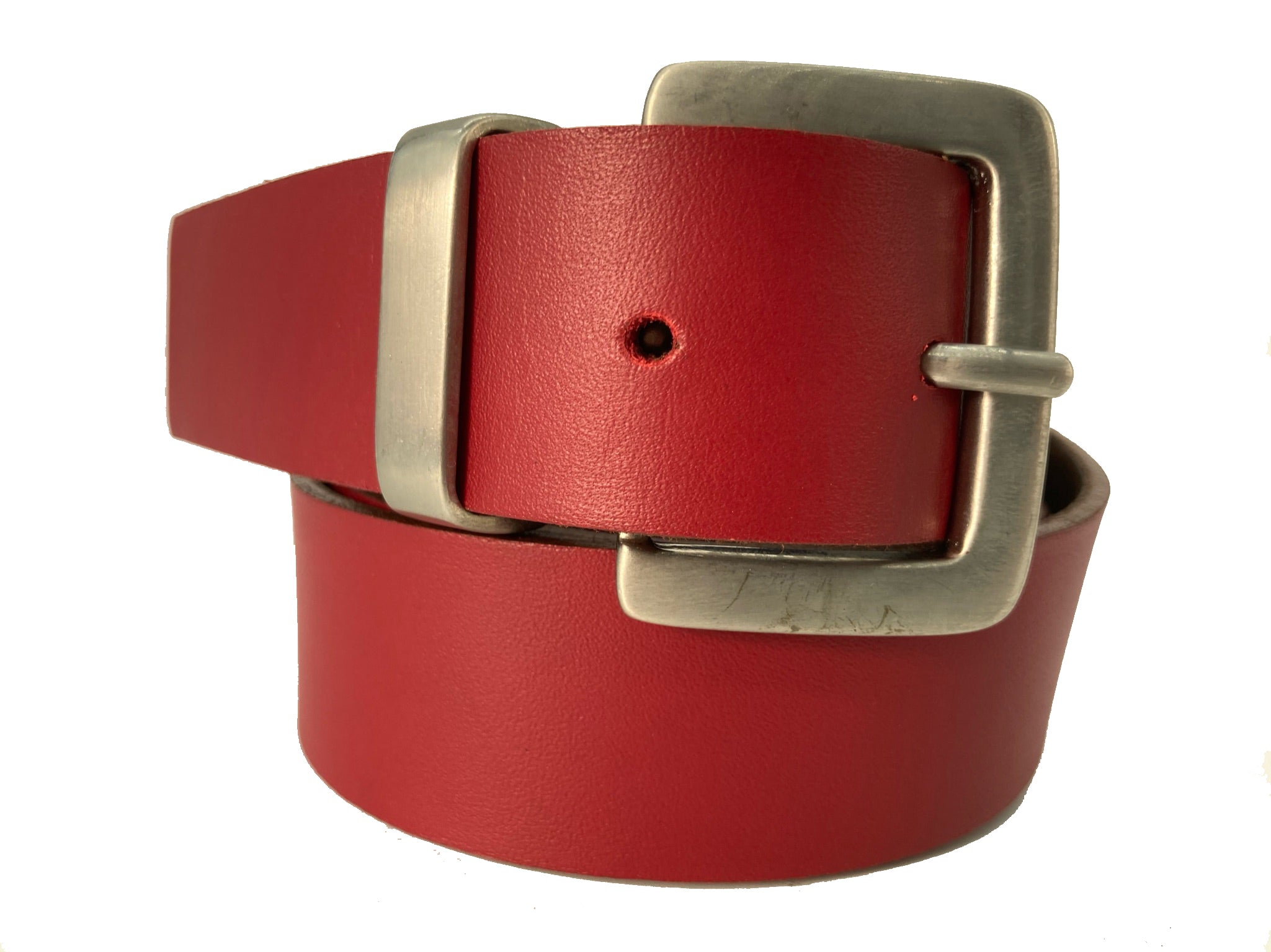 Handcrafted Leather Belt - "Nolita Red"